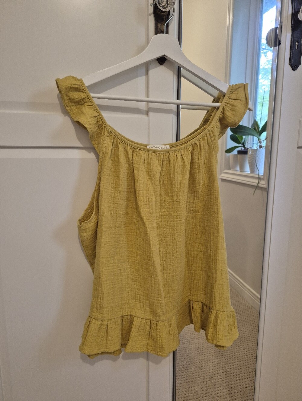 Cynthia Rowley Cotton Ruffle Tank Top XL New With Tag
